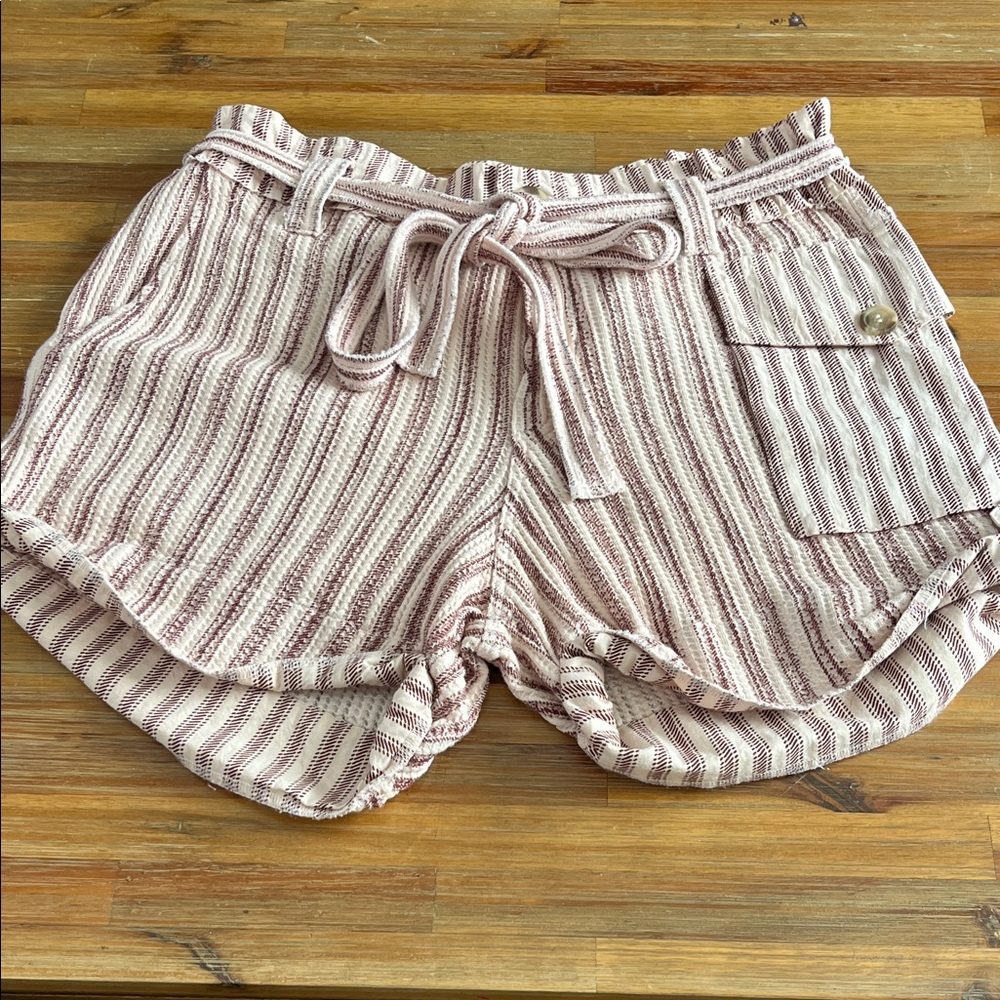 Free People Striped Paper Bag Pink Women's Shorts Size 4 NWOT